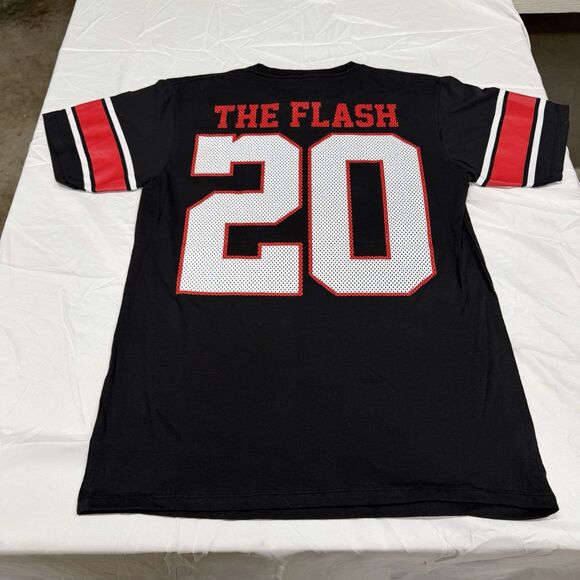 The Flash DC Comics Jersey Style Graphic Tee Black Red White Men’s Medium - Picture 2 of 8